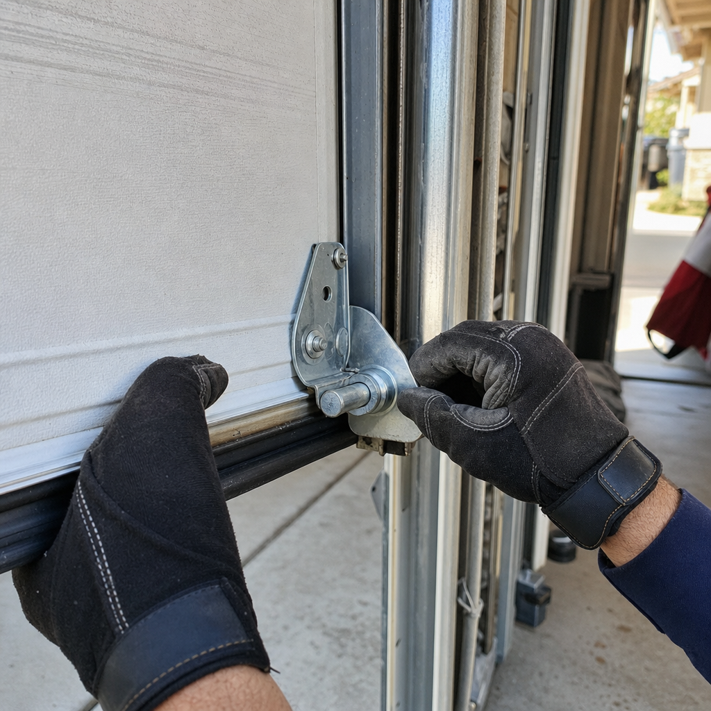 Garage door hinge repair and parts replacement in North Las Vegas, NV